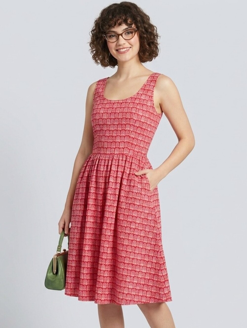 NEW Retrolicious Home Sweet Home Fit & Flare Retro Mod Midi Dress Size Small